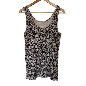 A New‎ Day Leopard Print Tank Top Women's XX Large Beige Brown Scoop Neck
